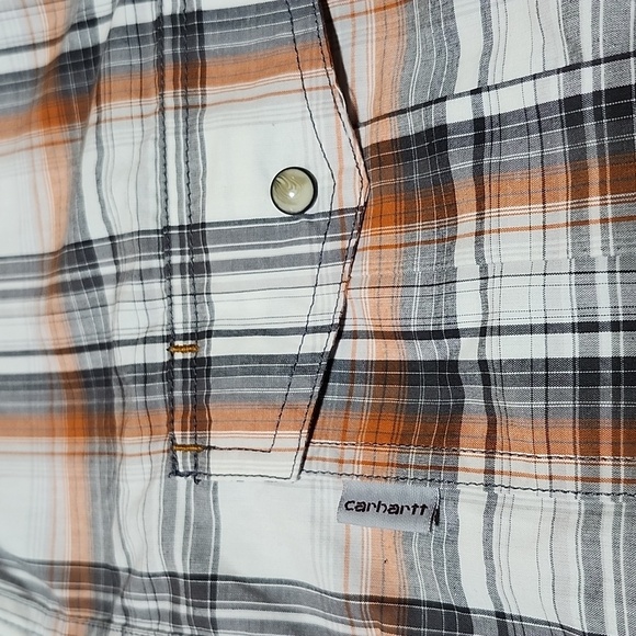 CARHATT PLAID RELAXED FIT SNAP-BUTTON SHORT-SLEEVE SHIRT - Picture 2 of 12